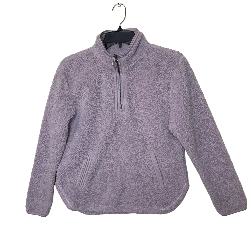 Cuddly Sherpa Sweater Girls 14/16 Purple Lilac Cozy Pullover‎ Long Sleeves